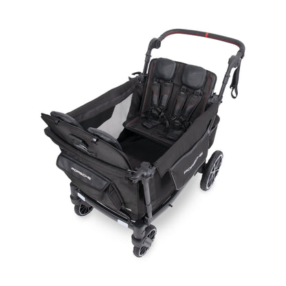 WonderFold L4 Quad (4 Seater) Stroller Wagon with Non-Electric Wheels - Porsche