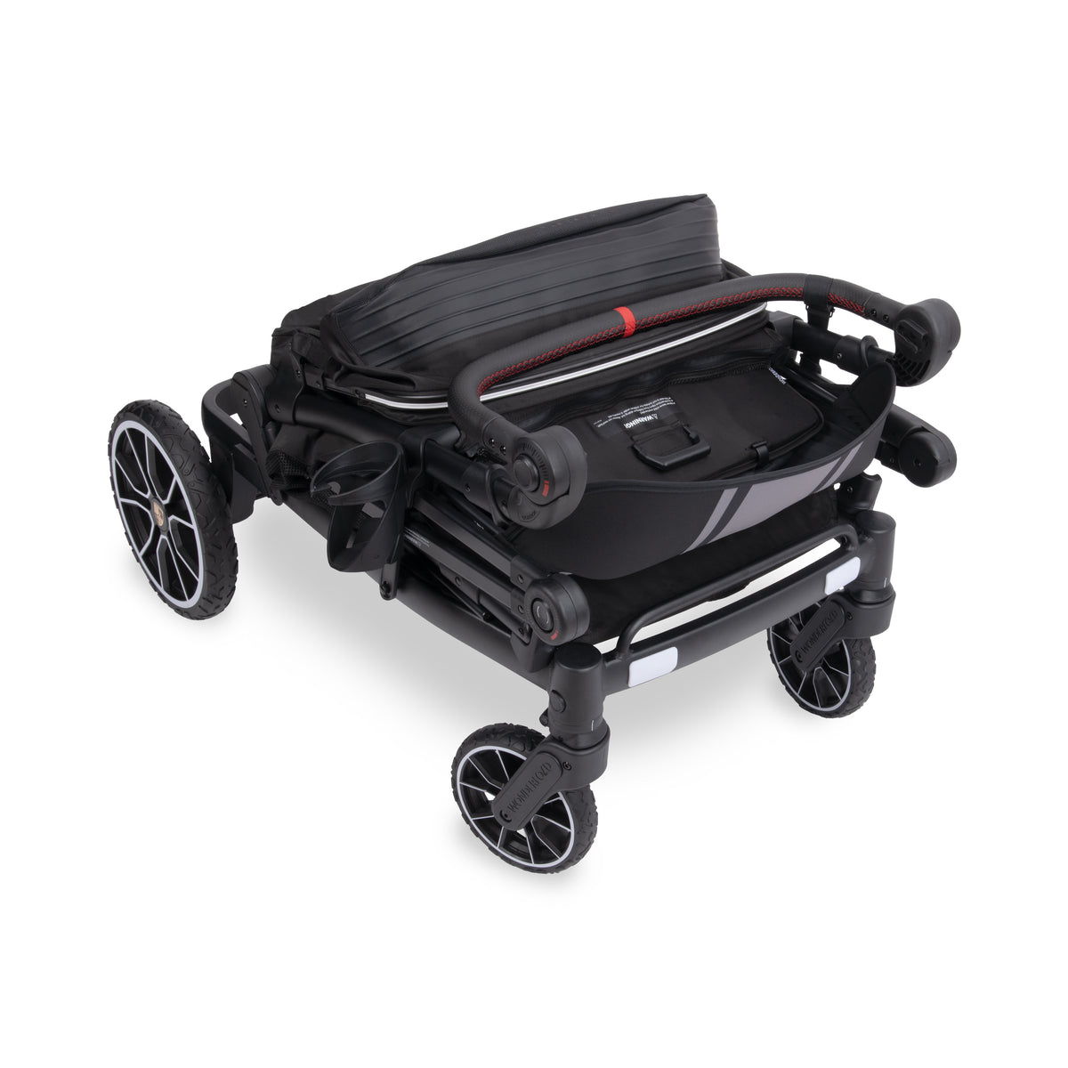 WonderFold L4 Quad (4 Seater) Stroller Wagon with Non-Electric Wheels - Porsche