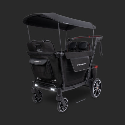 WonderFold L4 Quad (4 Seater) Stroller Wagon with Non-Electric Wheels - Porsche