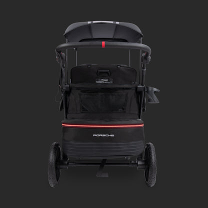 WonderFold L4 Quad (4 Seater) Stroller Wagon with Non-Electric Wheels - Porsche