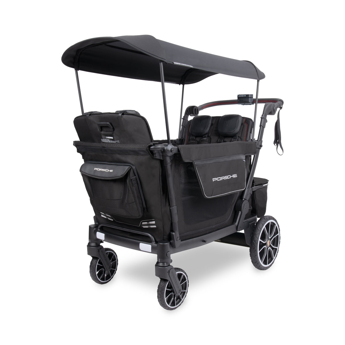 WonderFold L4 Quad (4 Seater) Stroller Wagon with Electric Wheels - Porsche