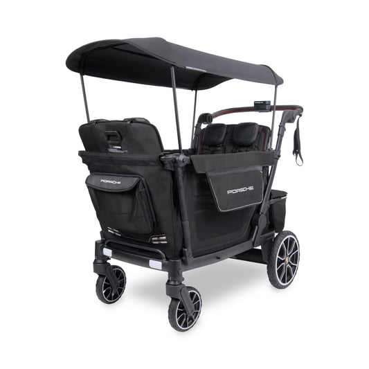 WonderFold L4 Quad (4 Seater) Stroller Wagon with Electric Wheels - Porsche