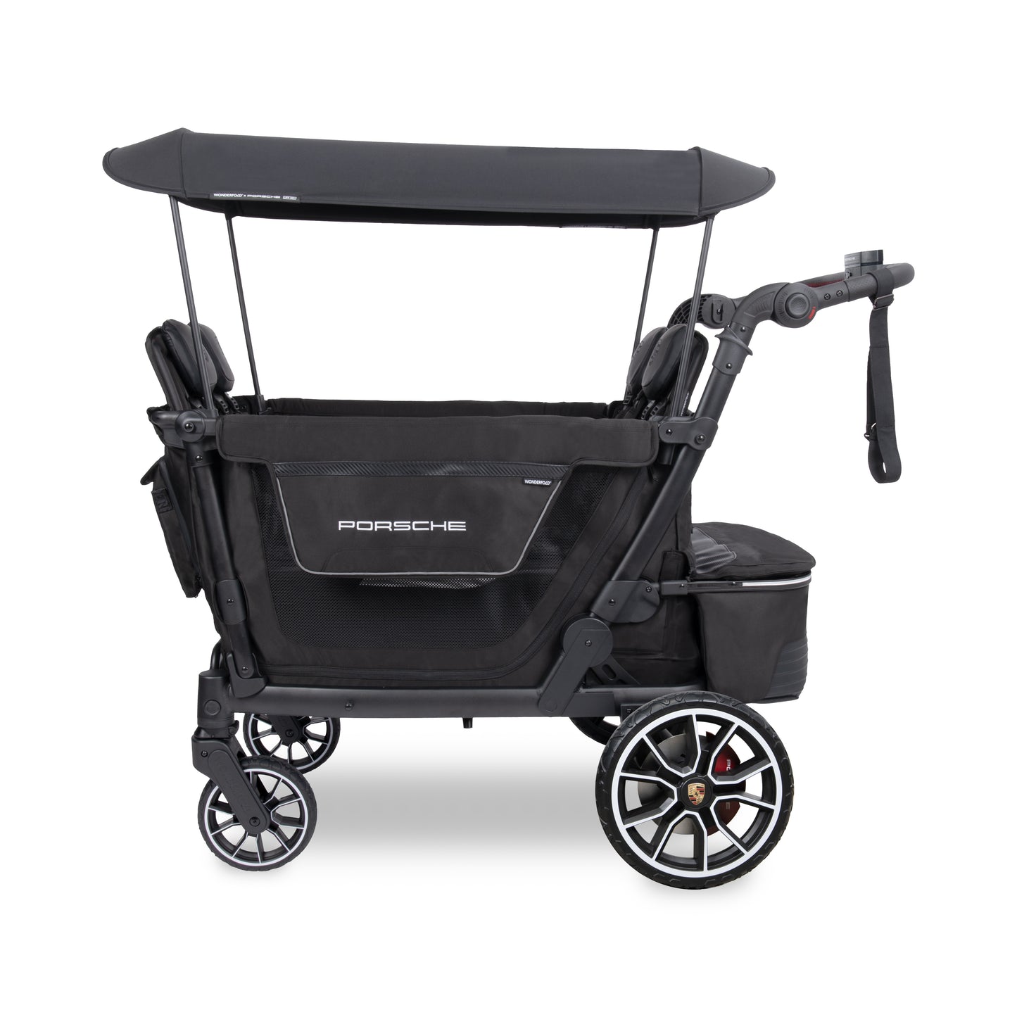 WonderFold L4 Quad (4 Seater) Stroller Wagon with Electric Wheels - Porsche