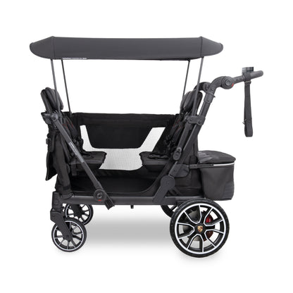 WonderFold L4 Quad (4 Seater) Stroller Wagon with Electric Wheels - Porsche