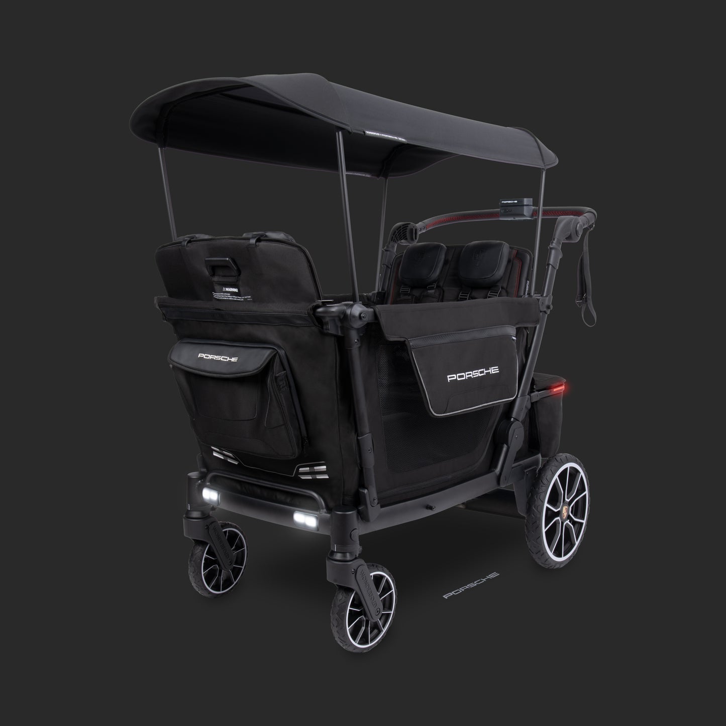 WonderFold L4 Quad (4 Seater) Stroller Wagon with Electric Wheels - Porsche