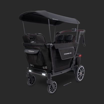 WonderFold L4 Quad (4 Seater) Stroller Wagon with Electric Wheels - Porsche