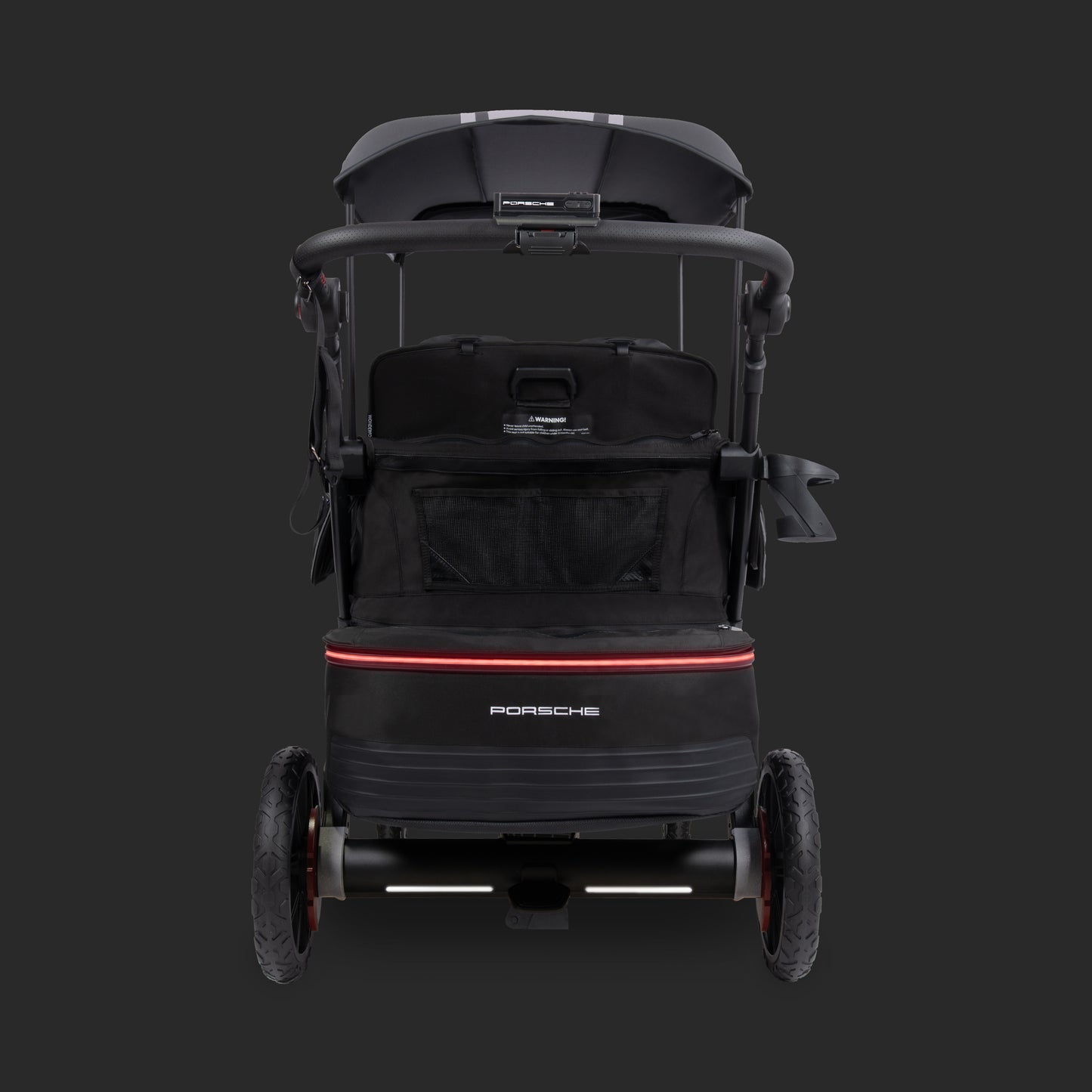 WonderFold L4 Quad (4 Seater) Stroller Wagon with Electric Wheels - Porsche