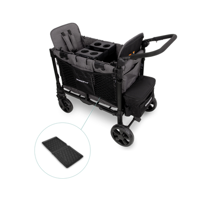 WonderFold W2 Elite Pro (2 Seater) Everyday Stroller Wagon Bundle - Charcoal Gray