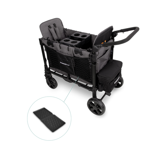 WonderFold W2 Elite Pro (2 Seater) Everyday Stroller Wagon Bundle - Charcoal Gray