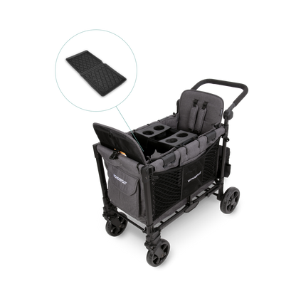 WonderFold W2 Elite Pro (2 Seater) Everyday Stroller Wagon Bundle - Charcoal Gray