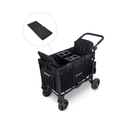 WonderFold W2 Elite Pro (2 Seater) Everyday Stroller Wagon Bundle - Jet Black