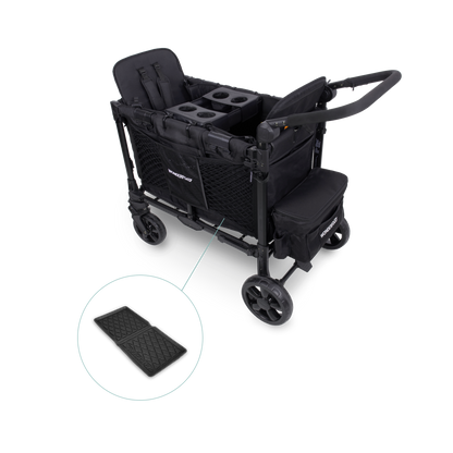 WonderFold W2 Elite Pro (2 Seater) Everyday Stroller Wagon Bundle - Jet Black