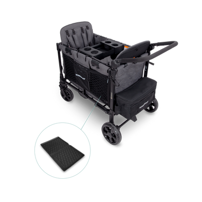 WonderFold W4 Elite Pro (4 Seater) Everyday Stroller Wagon Bundle - Charcoal Gray