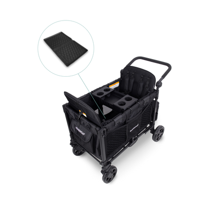 WonderFold W4 Elite Pro (4 Seater) Everyday Stroller Wagon Bundle - Jet Black