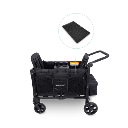 WonderFold W4 Elite Pro (4 Seater) Everyday Stroller Wagon Bundle - Jet Black