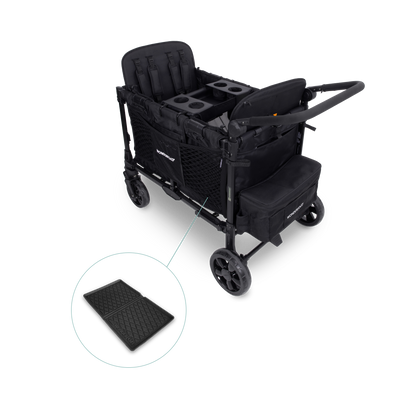 WonderFold W4 Elite Pro (4 Seater) Everyday Stroller Wagon Bundle - Jet Black