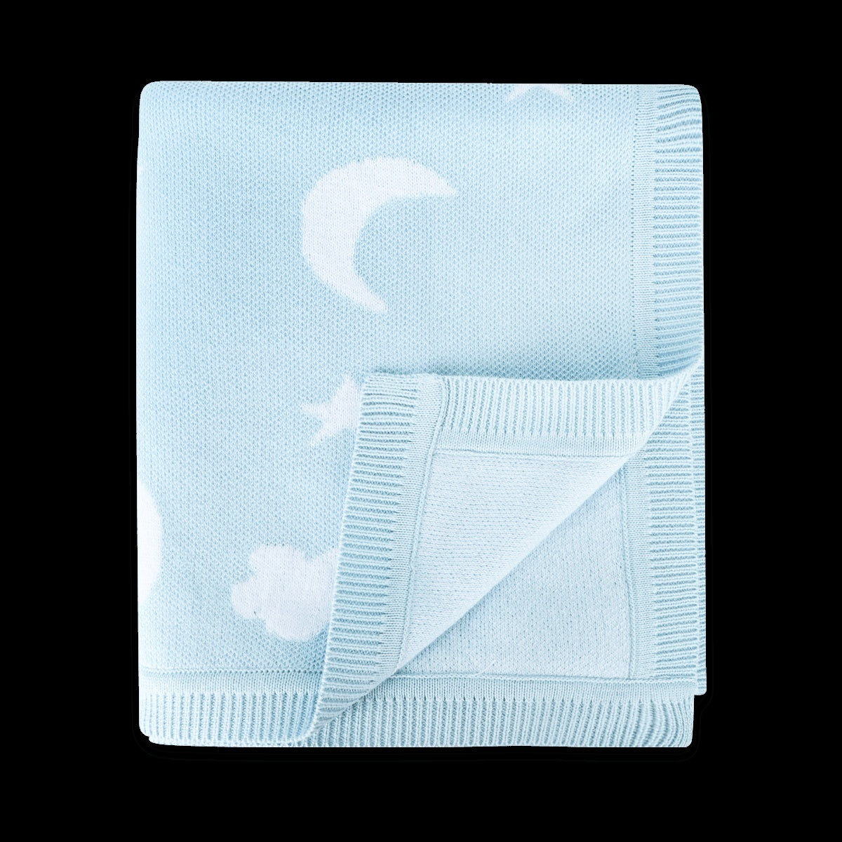 Viverano Organics Moon & Stars Dream Organic Baby Jacquard Knit Blanket - Baby Blue, One Size