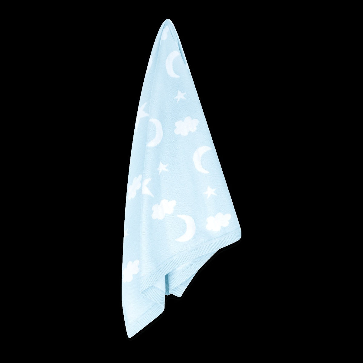 Viverano Organics Moon & Stars Dream Organic Baby Jacquard Knit Blanket - Baby Blue, One Size