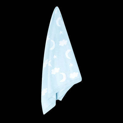 Viverano Organics Moon & Stars Dream Organic Baby Jacquard Knit Blanket - Baby Blue, One Size