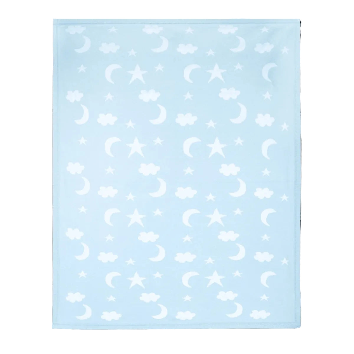 Viverano Organics Moon & Stars Dream Organic Baby Jacquard Knit Blanket - Baby Blue, One Size