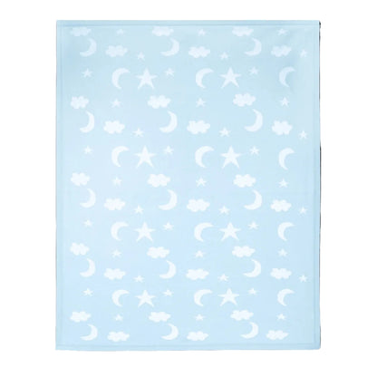 Viverano Organics Moon & Stars Dream Organic Baby Jacquard Knit Blanket - Baby Blue, One Size