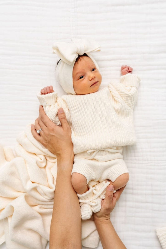 Lou Lou & Company Knit Chunky Sweater - Ivory, Newborn-3 Month