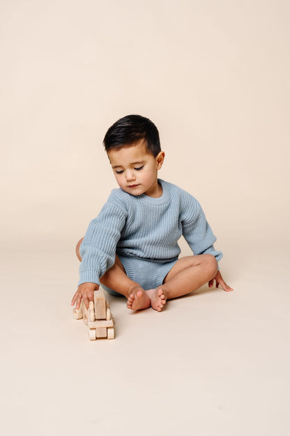 Lou Lou & Company Knit Chunky Sweater - Steele, 6-12 Month