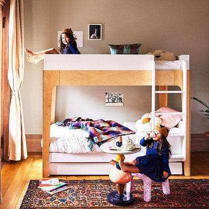 Oeuf Perch Bunk Bed - Twin Size - White/Birch - 2PBB01