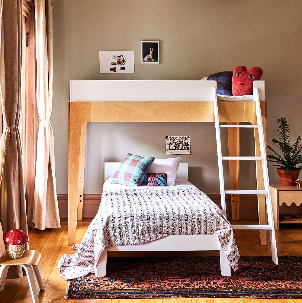 Oeuf Perch Bunk Bed - Twin Size - White/Birch - 2PBB01