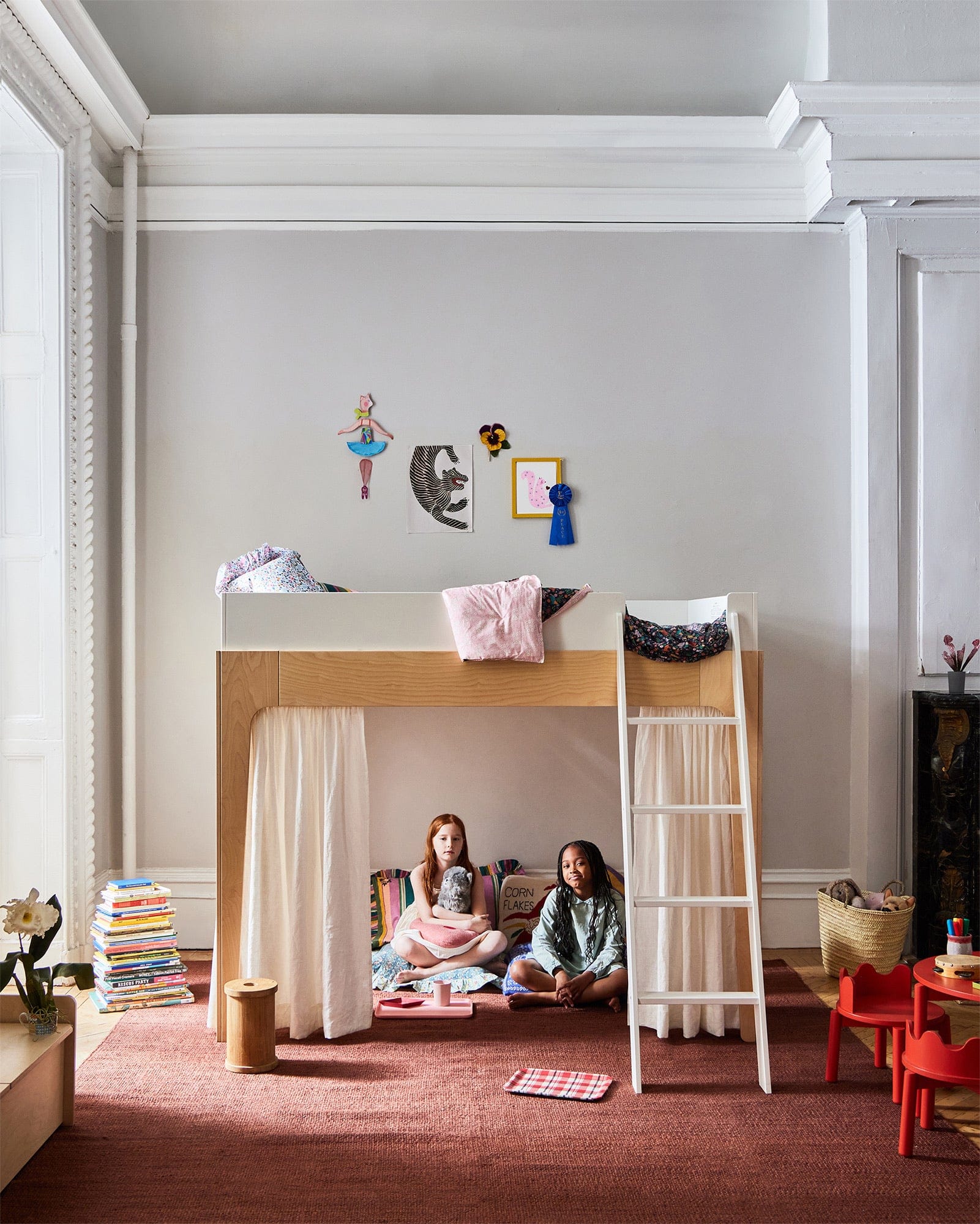 Oeuf Perch Full Size Loft Bed - Birch - 2PFLB01