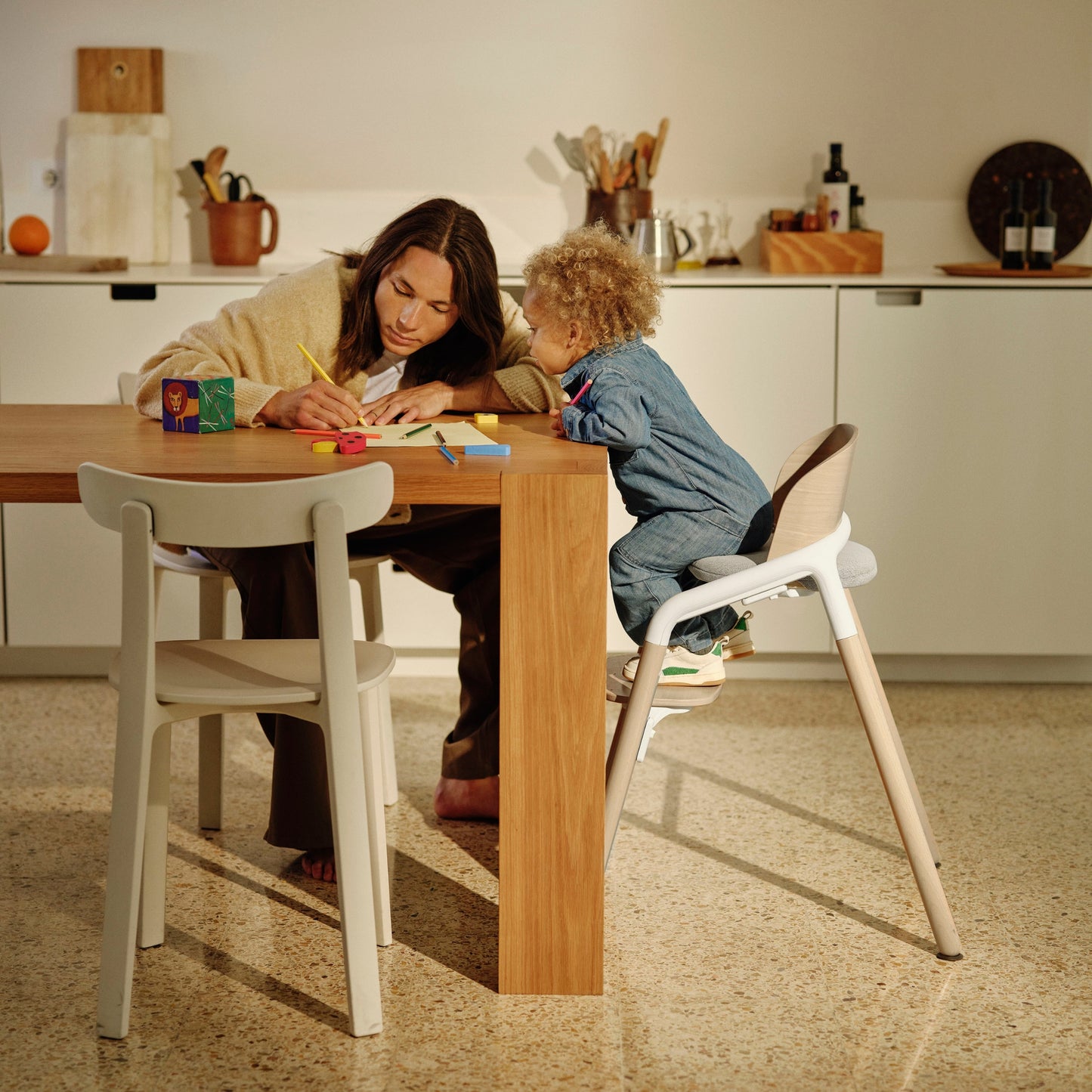 Bugaboo Giraffe Complete High Chair + Newborn Set & Rocker Base Bundle - Black / Tornado Grey
