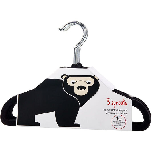 3 Sprouts Non-Slip Hangers - Black - UHNBEA