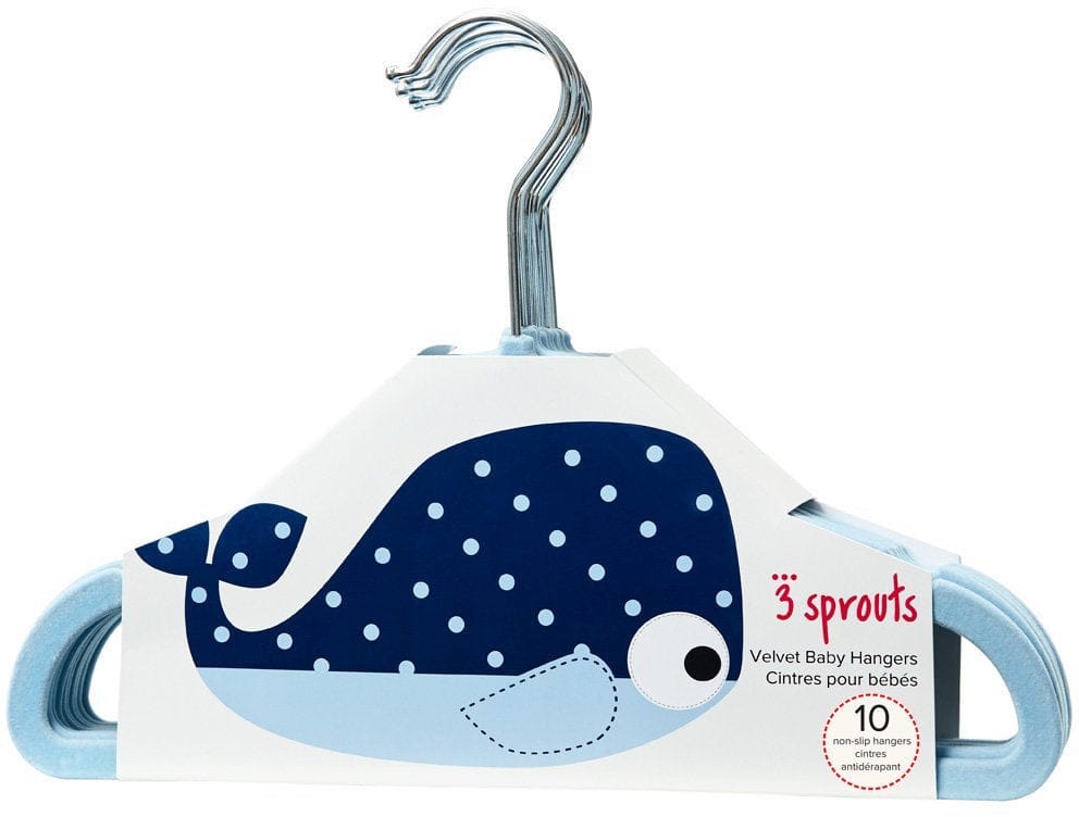 3 Sprouts Non-Slip Hangers - Blue - UHNWHL