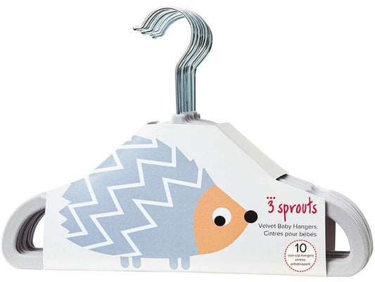 3 Sprouts Non-Slip Hangers - Gray - UHNHDG