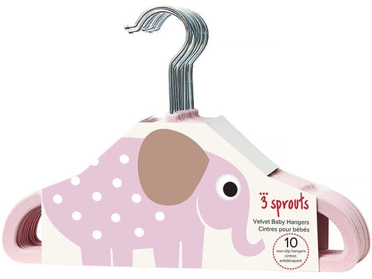 3 Sprouts Non-Slip Hangers - Pink - UHNELE
