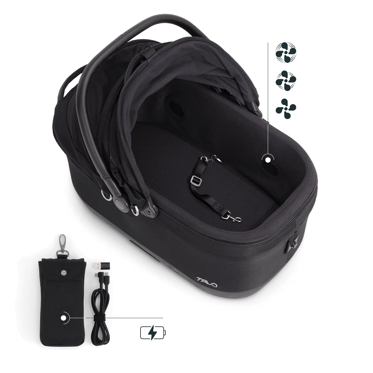 Tavo Pets Maeve iso6X Wind Pet Car Seat - Onyx
