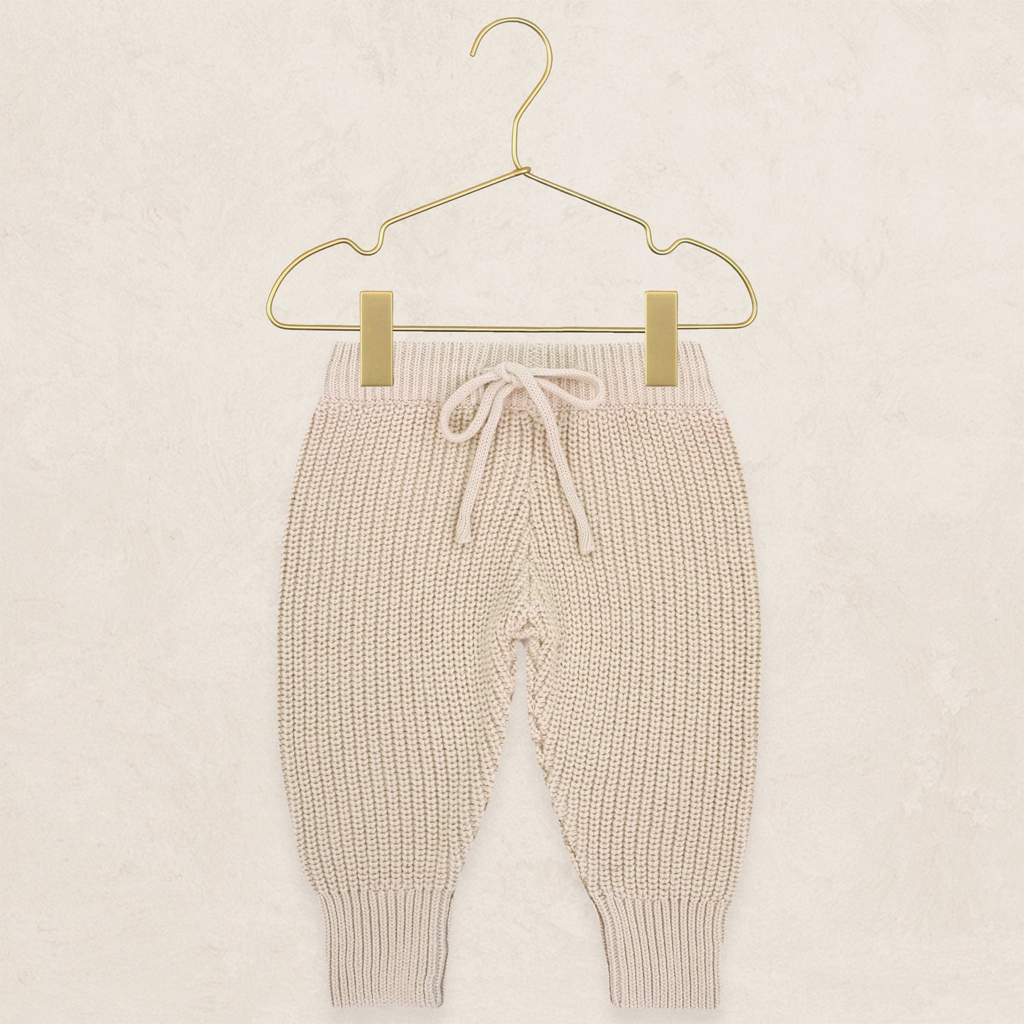 Lou Lou & Company Knit Jogger Pant - Tan, Newborn-3 Month