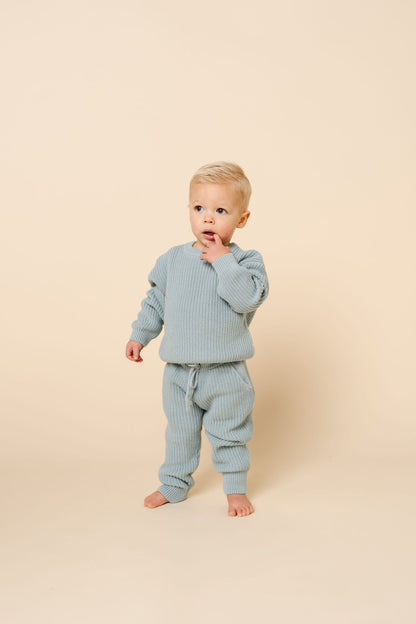 Lou Lou & Company Knit Jogger Pant - Steele, 3-6 Month