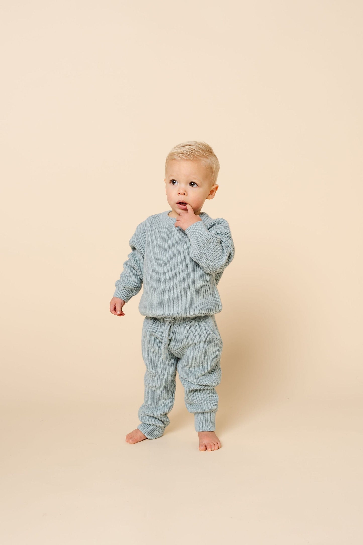 Lou Lou & Company Knit Jogger Pant - Steele, 6-12 Month