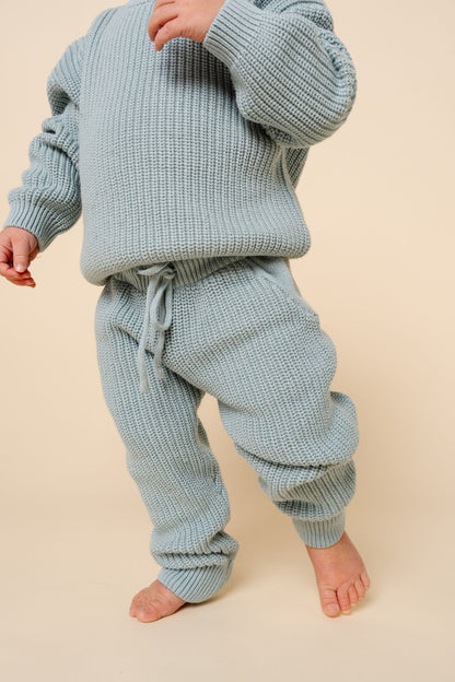 Lou Lou & Company Knit Jogger Pant - Steele, 6-12 Month