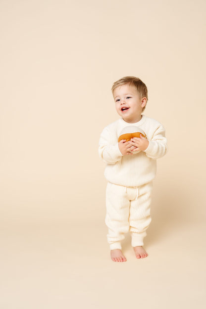 Lou Lou & Company Knit Jogger Pant - Ivory, 3-6 Month
