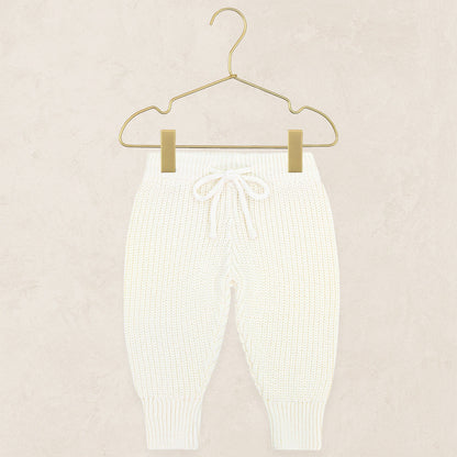 Lou Lou & Company Knit Jogger Pant - Ivory, 6-12 Month