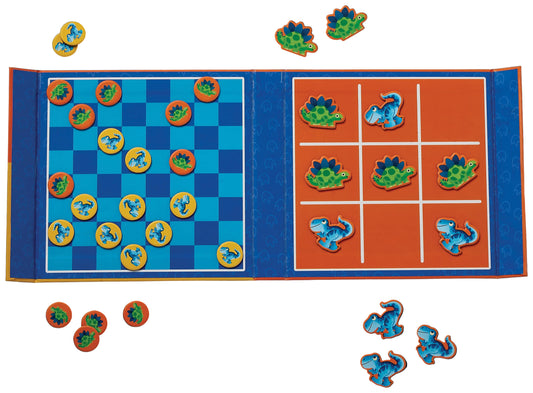 Crocodile Creek Magnetic Tic Tac Toe & Checkers - Dino