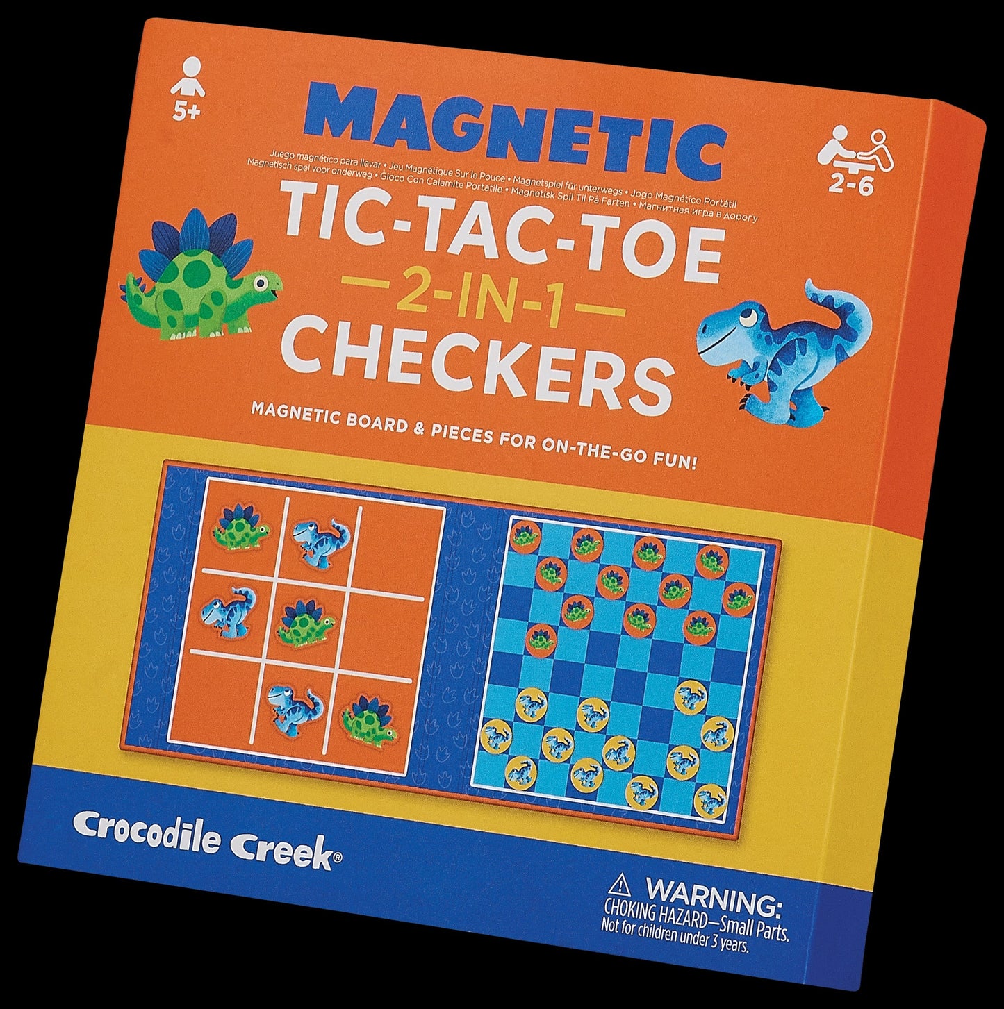 Crocodile Creek Magnetic Tic Tac Toe & Checkers - Dino