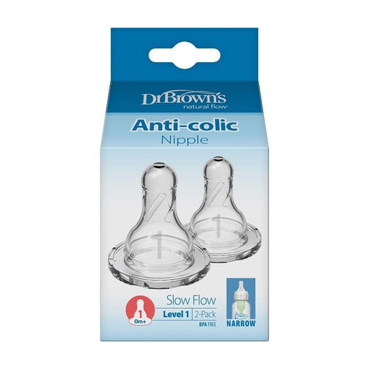 Dr. Brown's Level-1 Standard Neck Nipple, 2-Pack - 302-P3