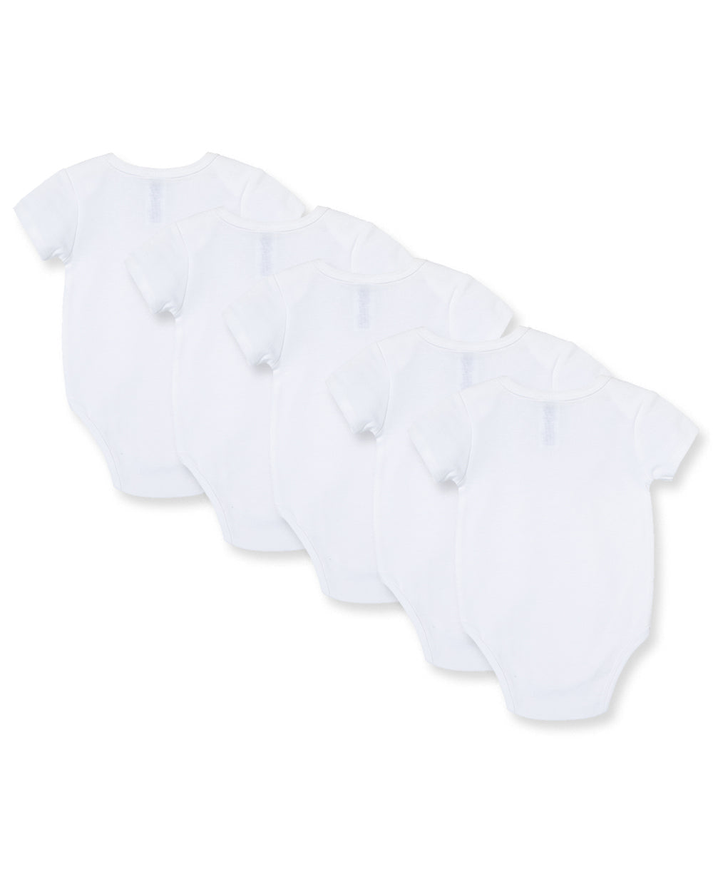 Little Me White 5-Pack Bodysuits - White, NB
