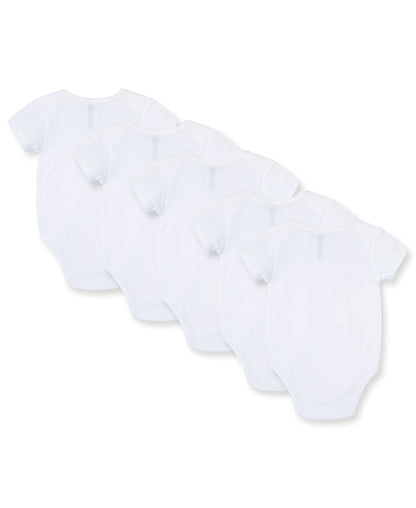 Little Me White 5-Pack Bodysuits - White, NB