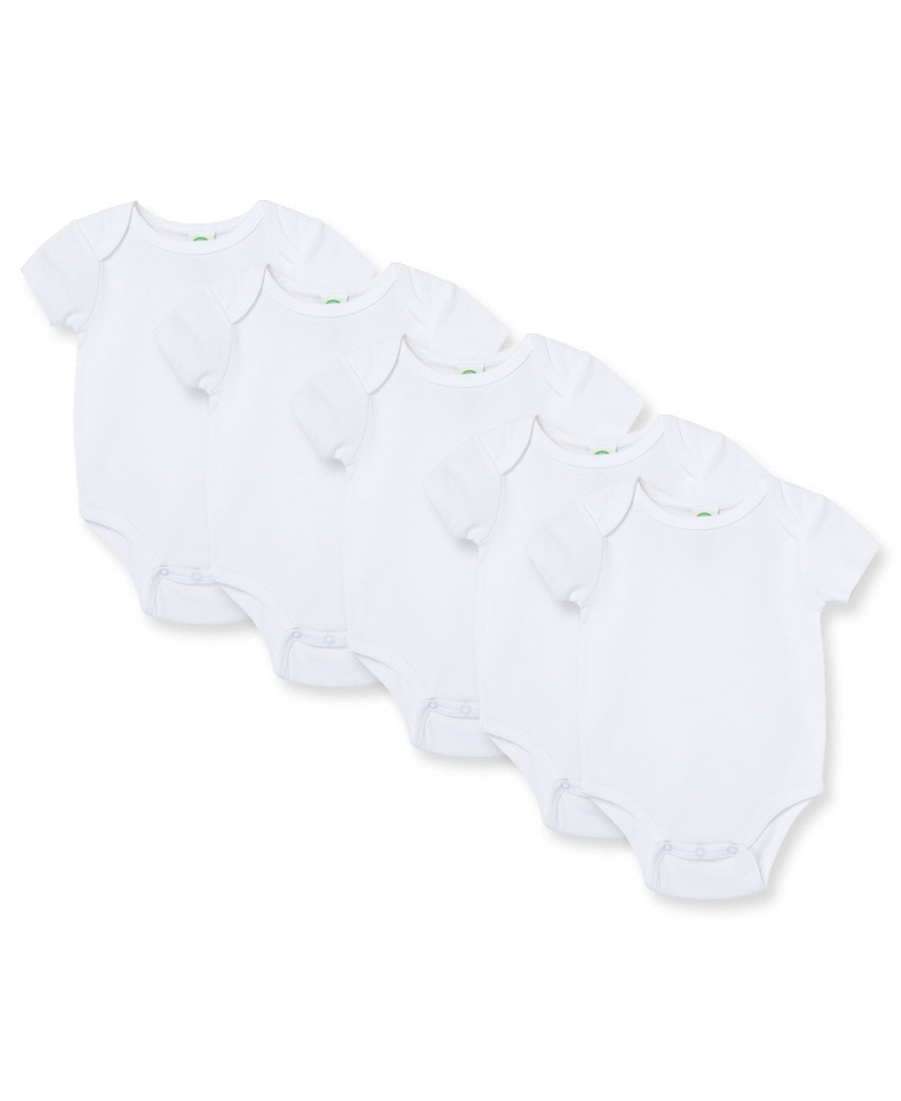 Little Me White 5-Pack Bodysuits - White, NB