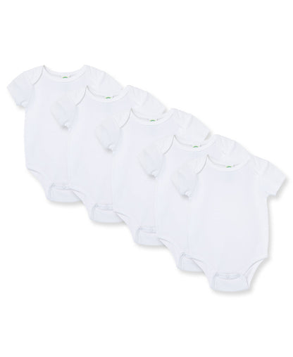 Little Me White 5-Pack Bodysuits - White, NB