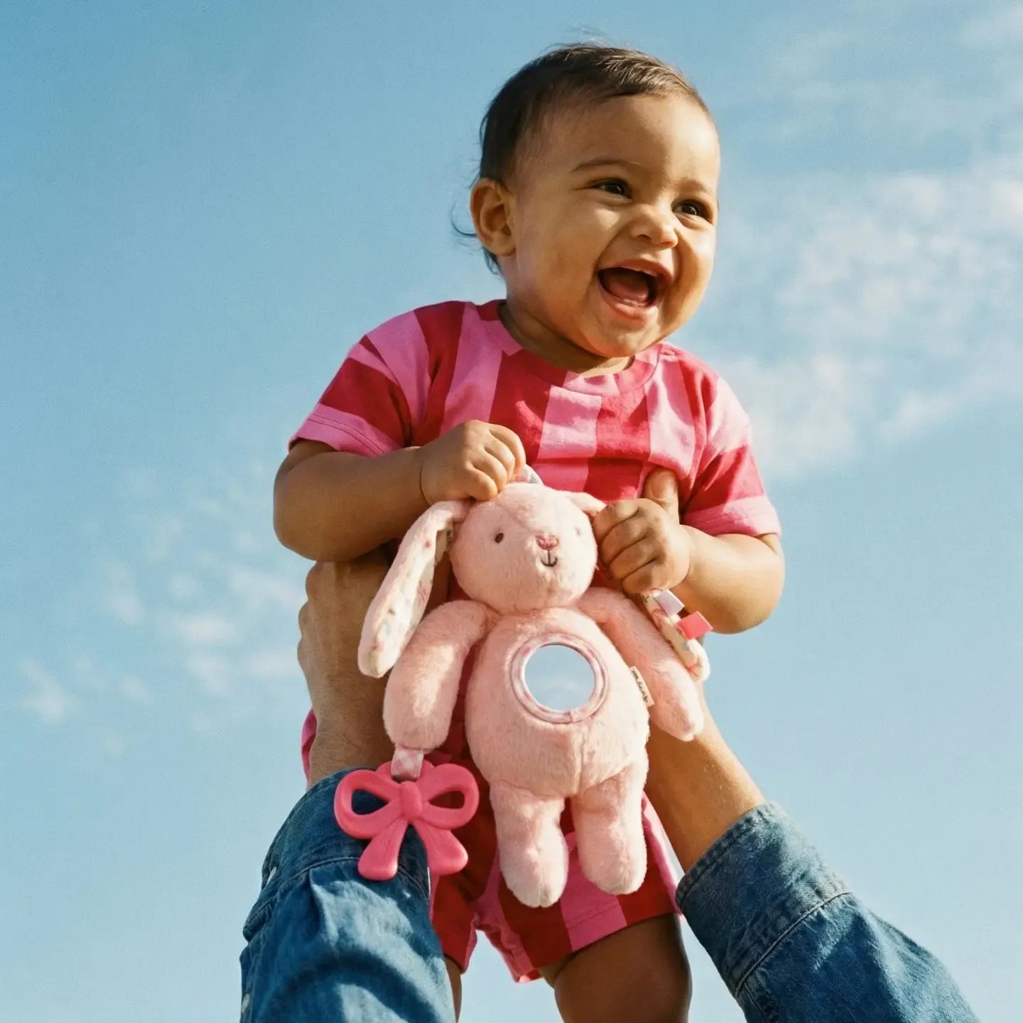 Itzy Ritzy Pink Bunny Bitzy Traveler Plush Toy